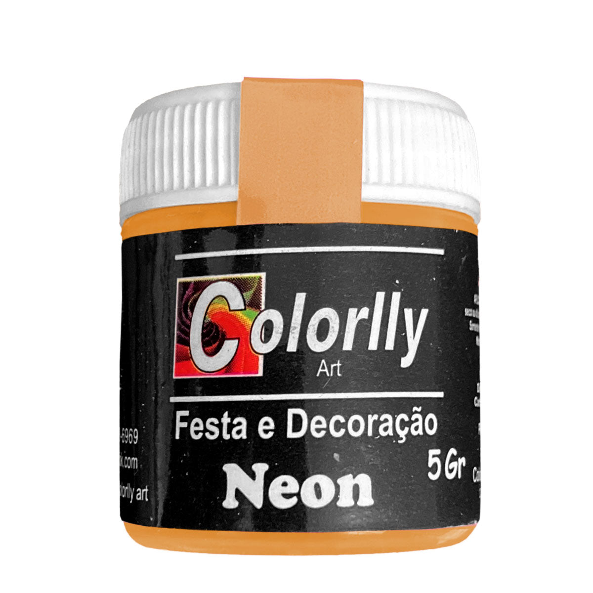 Pó para decoração - Neon Laranja 5g - Colorlly