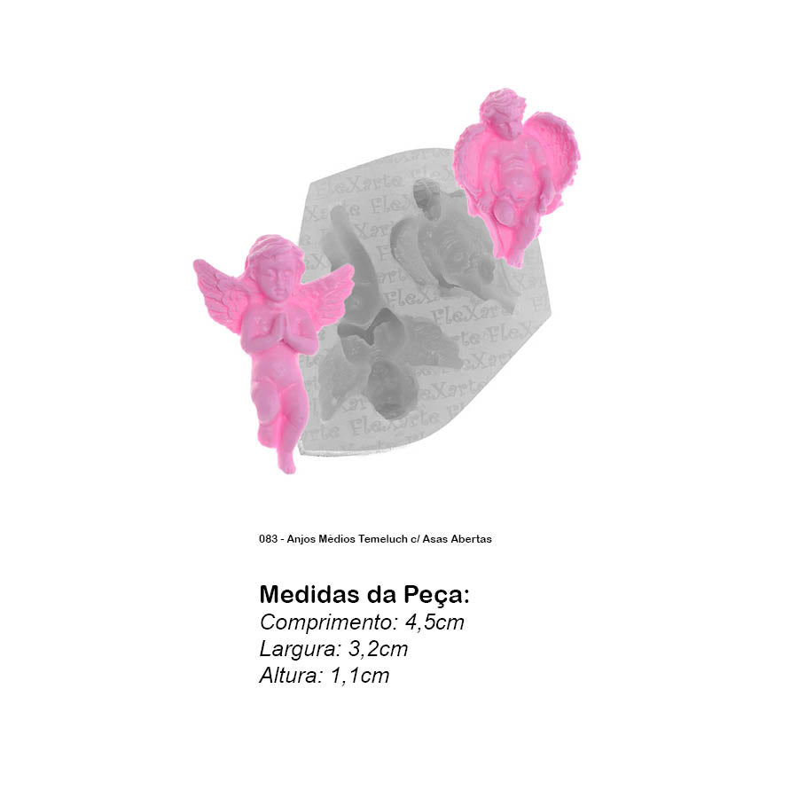Molde de Silicone 083 - Anjos Médios Temeluch c/ Asas Abertas