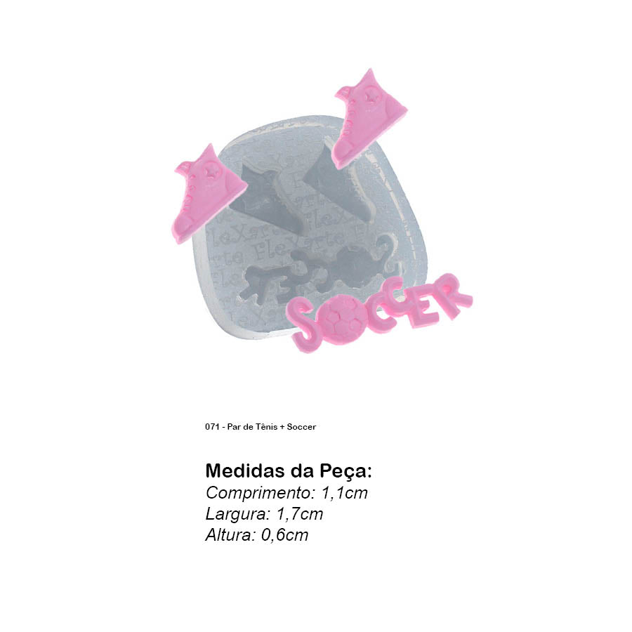 Molde de Silicone 071 - Par de Tênis + Soccer