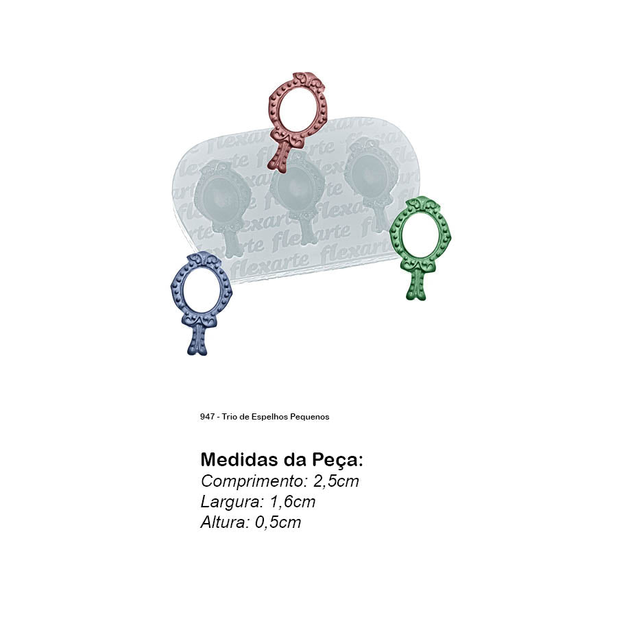 Molde de Silicone 947 - Trio de Espelhos Pequenos
