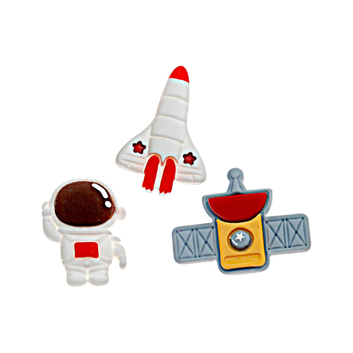 Molde de Silicone 951 - Espacial Satélite + Astronauta + Foguete