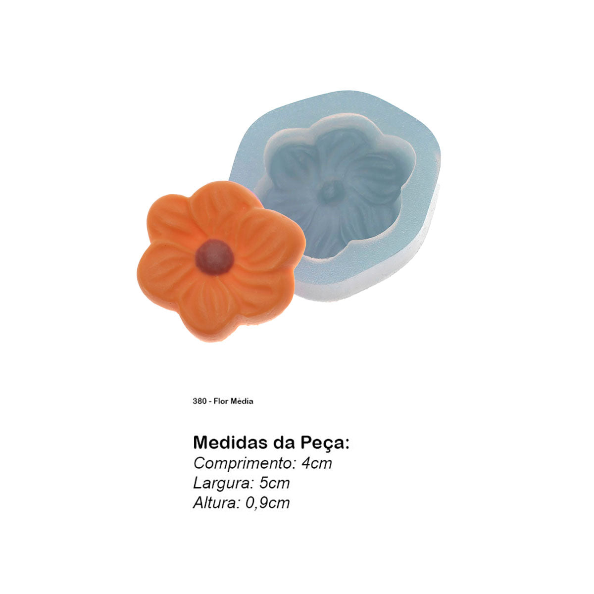 Molde de Silicone 380 - Flor Média