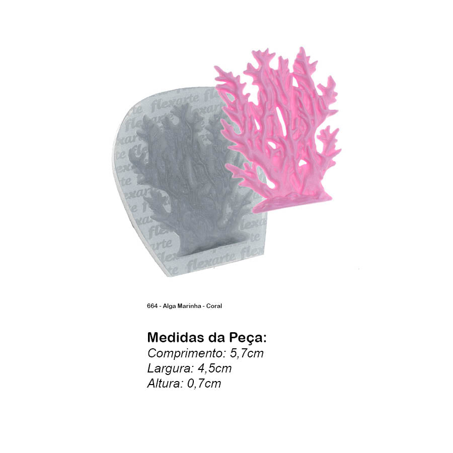 Molde de Silicone 664 - Alga Marinha - Coral