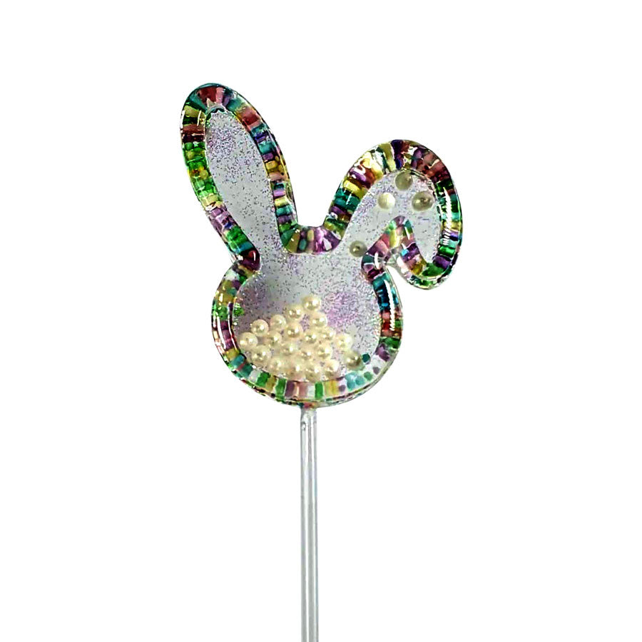 Molde de Silicone 823 - Pirulito Coelho Chocalho 6 Cm