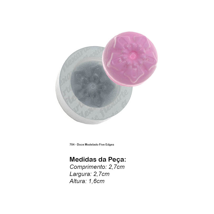 Molde de Silicone 704 - Doce Modelado Five Edges