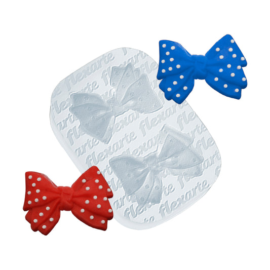Molde de  Silicone 1007 - Par de Laços de Bolinhas 3cm