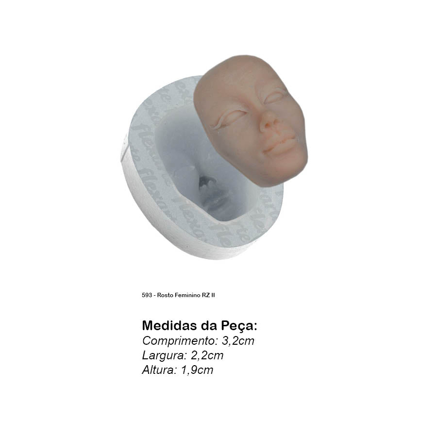 Molde de Silicone 593 - Rosto Feminino RZ II