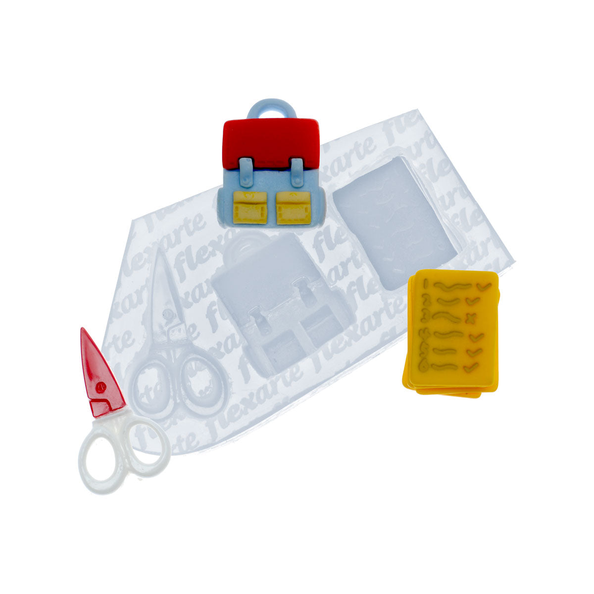 Molde de Silicone 965 - Kit Professor 2 - livro + Tesoura + Bolsa Mochila