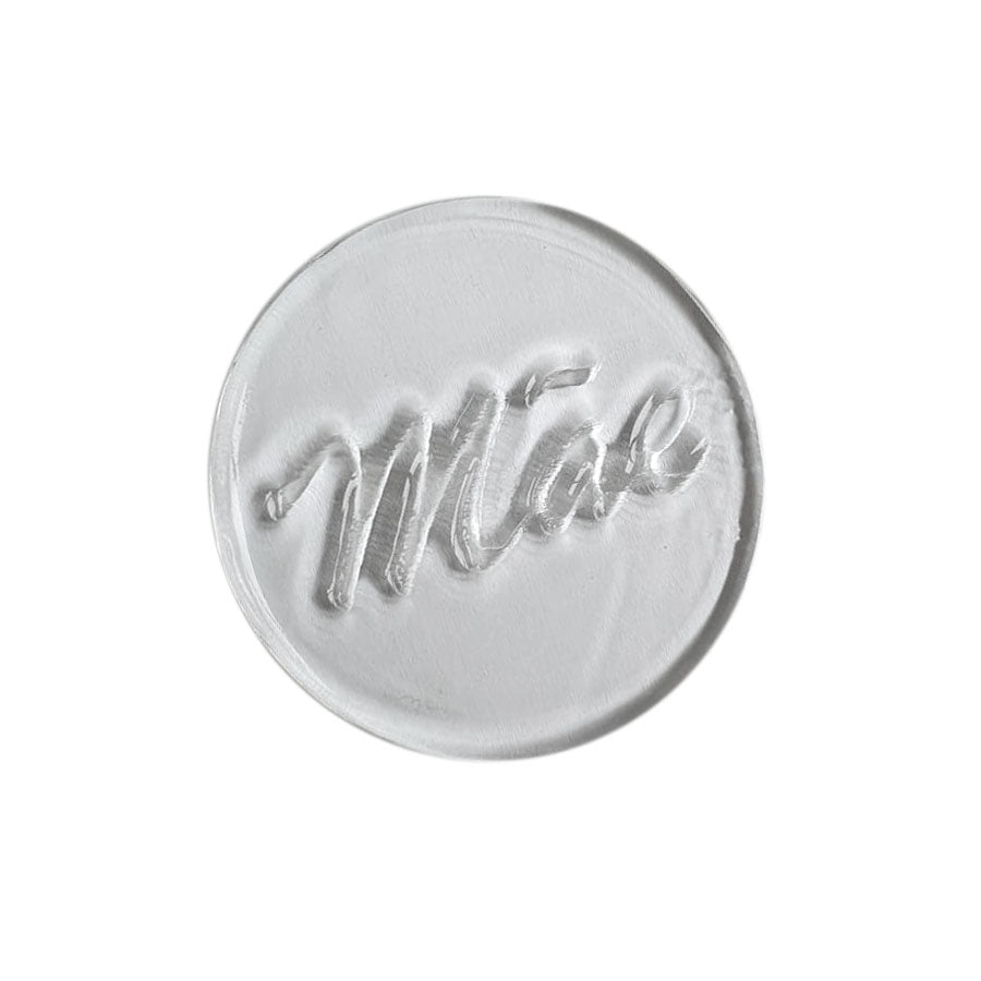 Molde de Silicone 579 - Tampa de Pirulito Chocalho Redondo MÃE 6 Cm