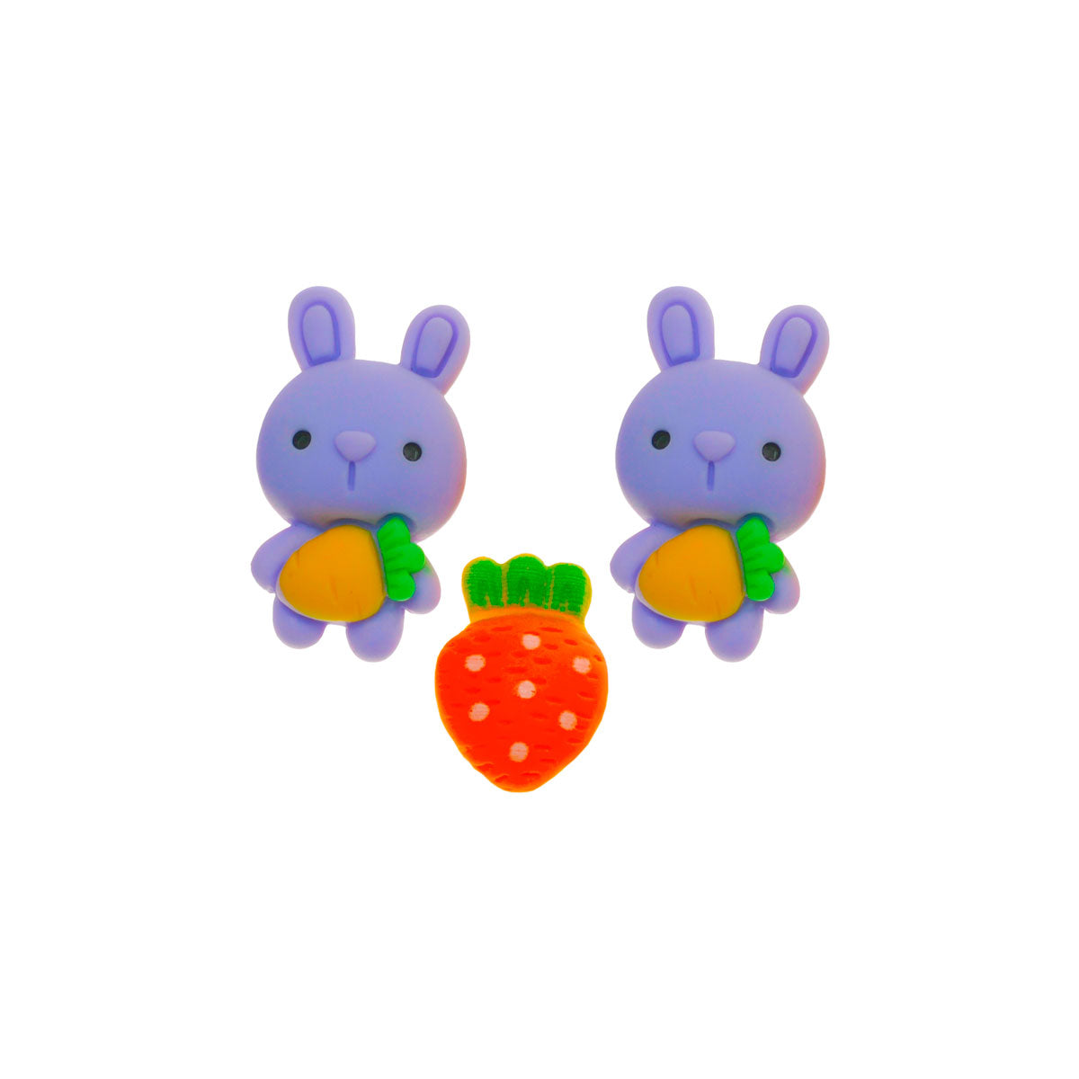 Molde de Silicone 925 - Dupla de Coelhos Christy + Cenoura - Páscoa