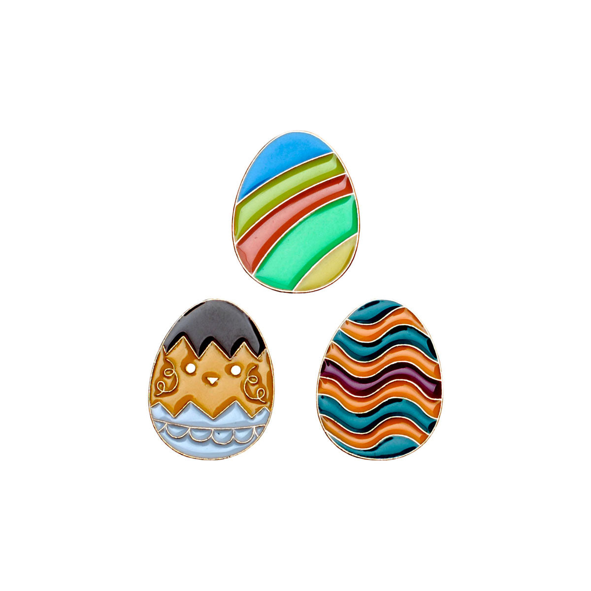 Molde de Silicone 996 - Trio de Ovos de Páscoa Gold Peq. 1,7cm