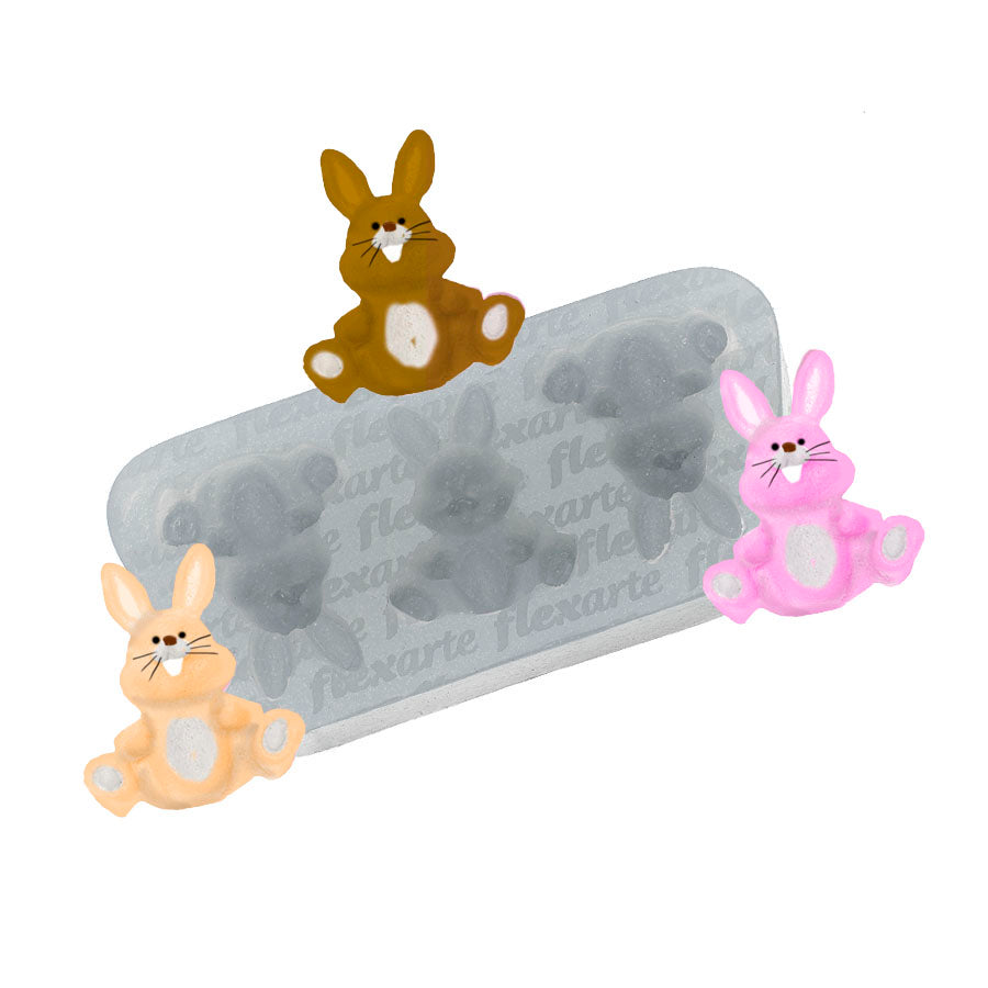 Molde de Silicone 274 - Trio de Coelhinhos SS