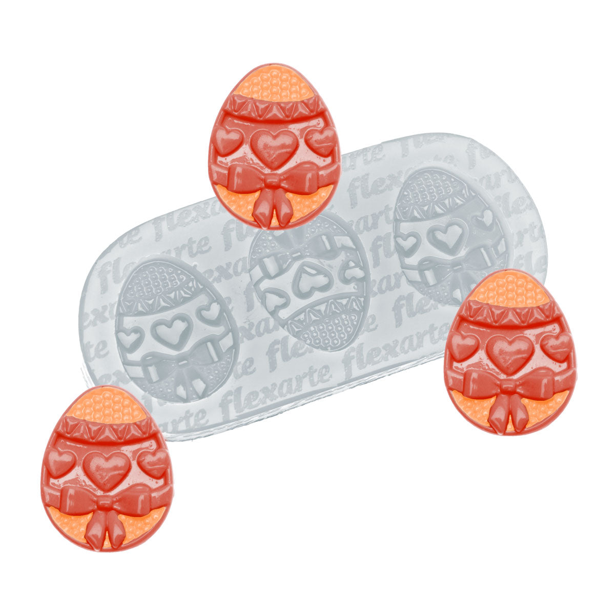 Molde de Silicone 927 - Trio de Ovos Silver de Páscoa