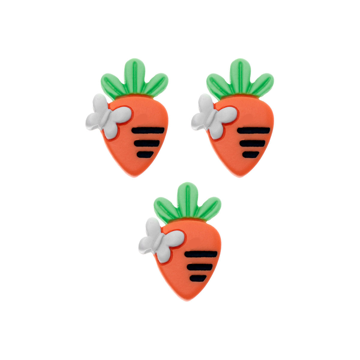 Molde de Silicone 406 - Trio de Cenouras c/ Borboleta Peq, 1,7cm