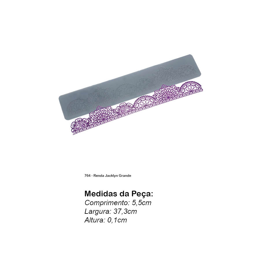 Molde de Silicone 764 - Renda Jacklyn Grande