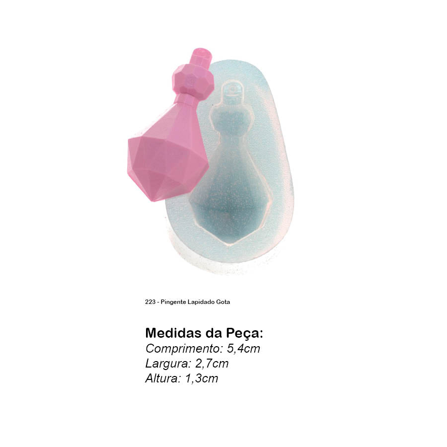 Molde de Silicone 223 - Pingente Lapidado Gota