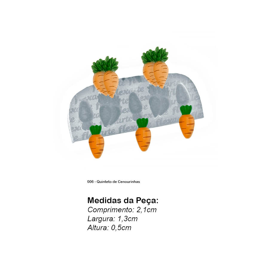 Molde de Silicone 006 - Quinteto de Cenourinhas
