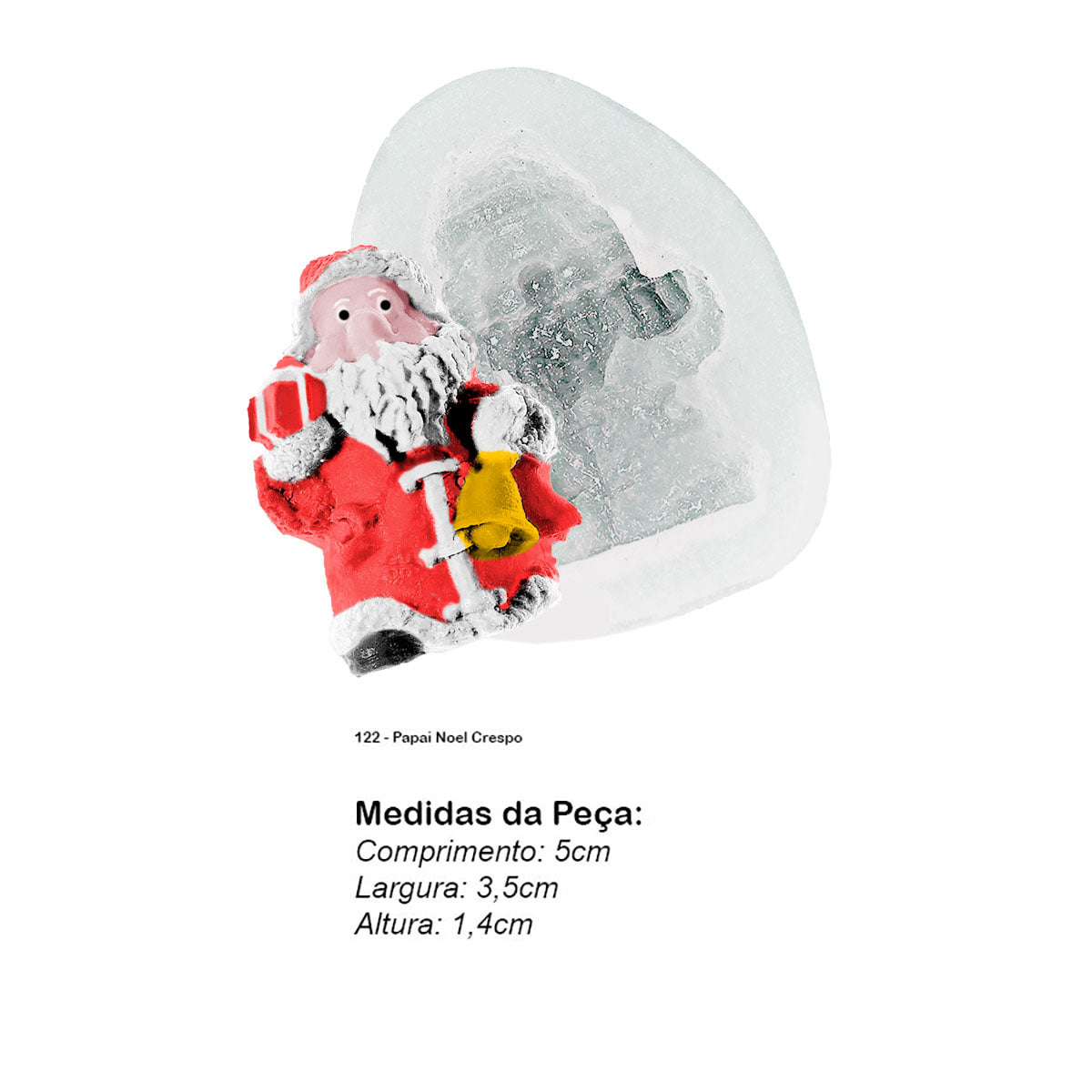 Molde de Silicone 122 - Papai Noel Crespo