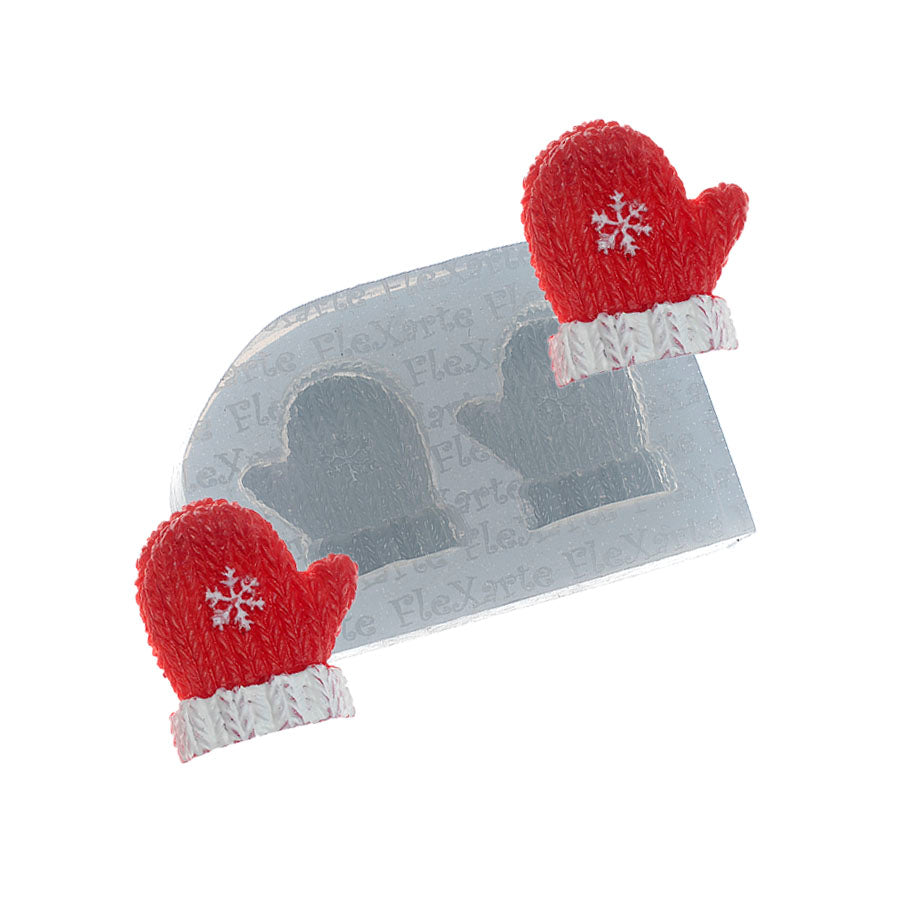 Molde de Silicone 174 - Luvas de Natal de Tricô