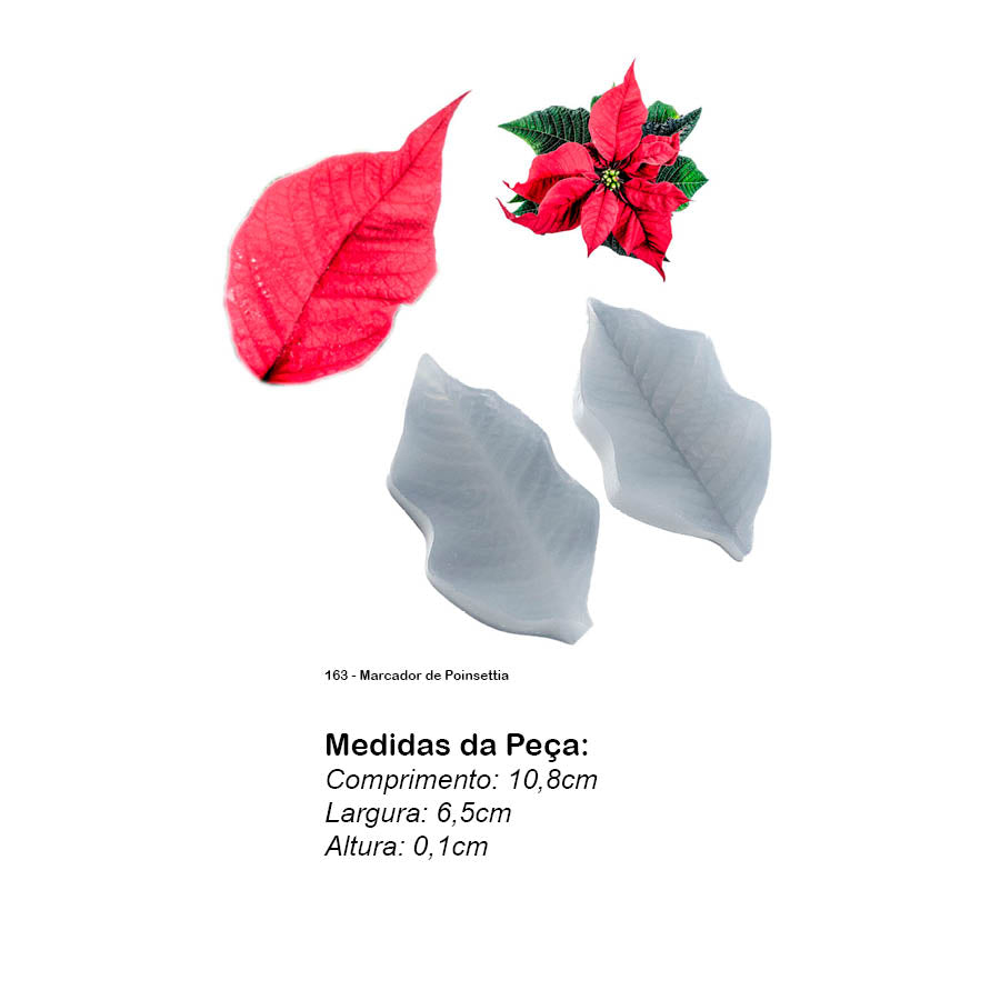 Molde de Silicone 163 - Marcador de Poinsettia