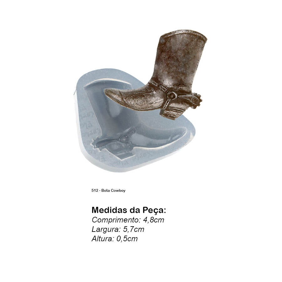 Molde de Silicone 512 - Bota Cowboy
