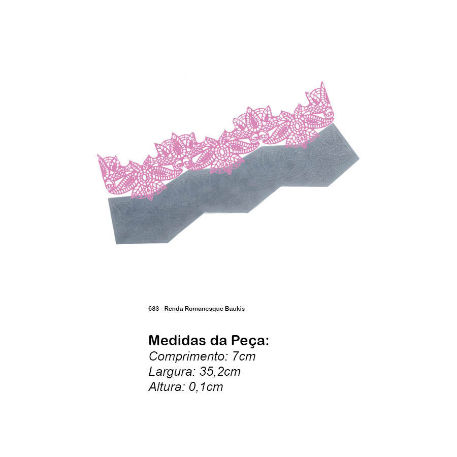 Molde de Silicone 683 - Renda Romanesque Baukis