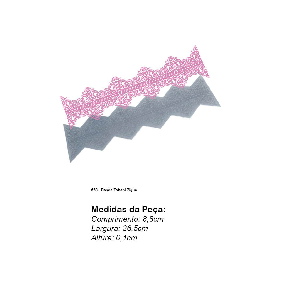 Molde de Silicone 668 - Renda Tahani Zigue