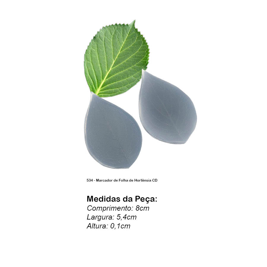 Molde de Silicone 534 - Marcador de Folha de Hortênsia CD