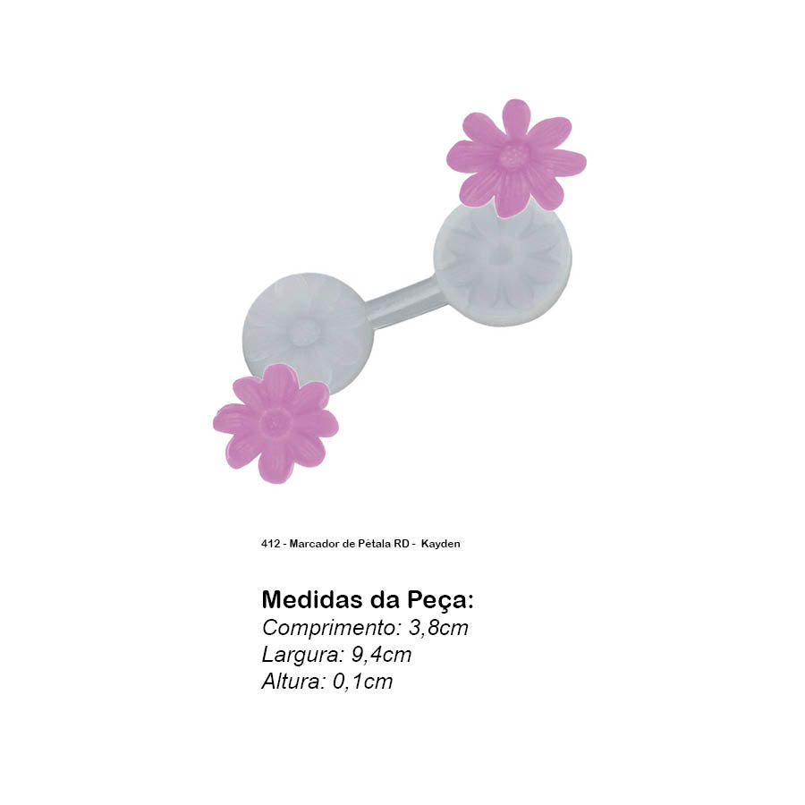 Molde de Silicone 412 - Marcador de Pétala RD - Kayden