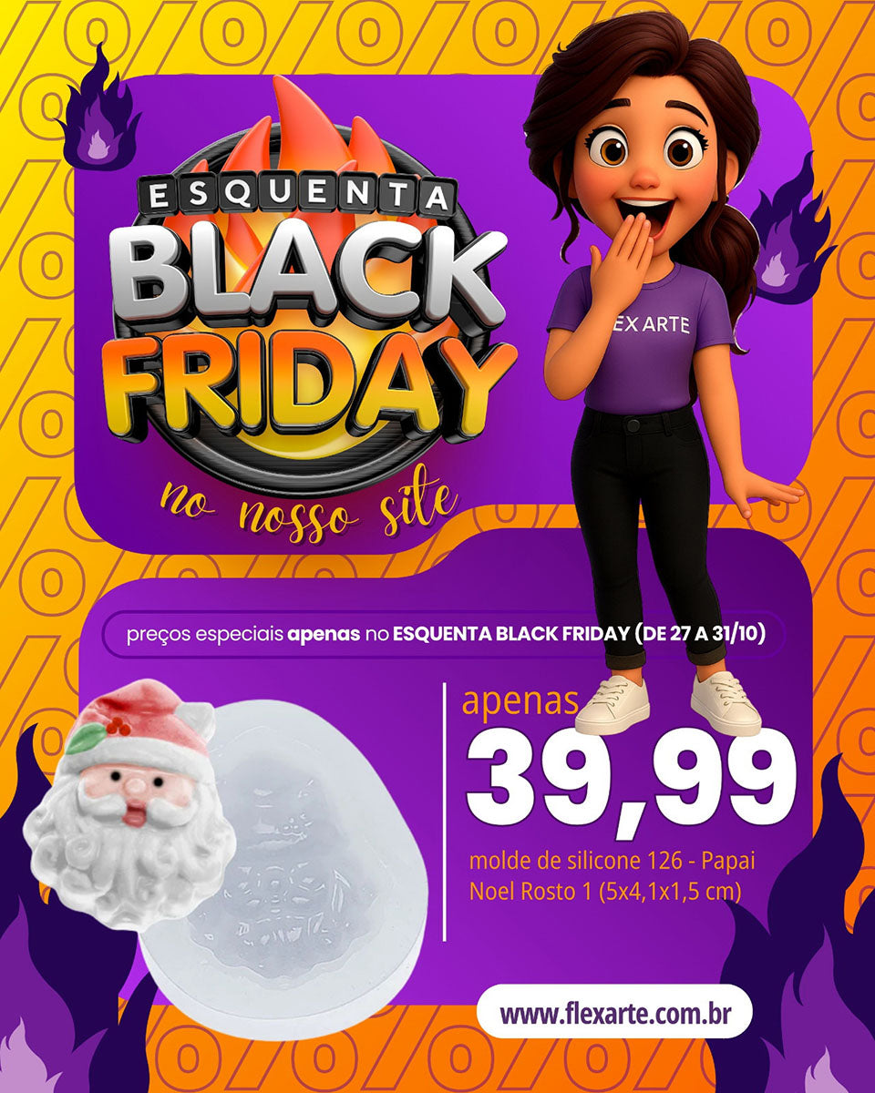 Molde de Silicone 126 - Papai Noel Rosto 1 - 20% OFF