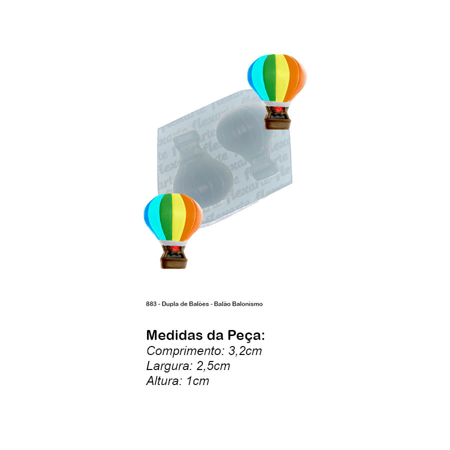 Molde de Silicone 883 - Dupla de Balões - Balão Balonismo