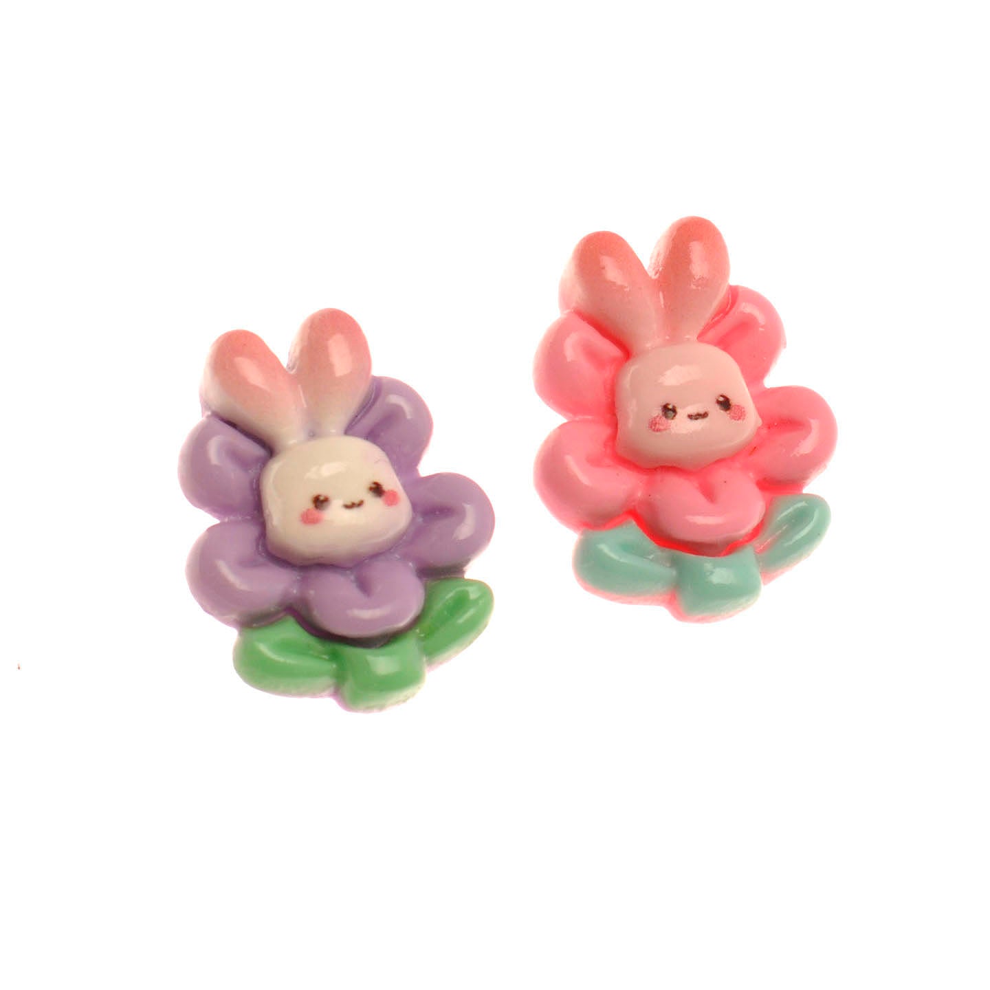 Molde de Silicone 1037 - Flor com Coelho de Páscoa - 2,5cm