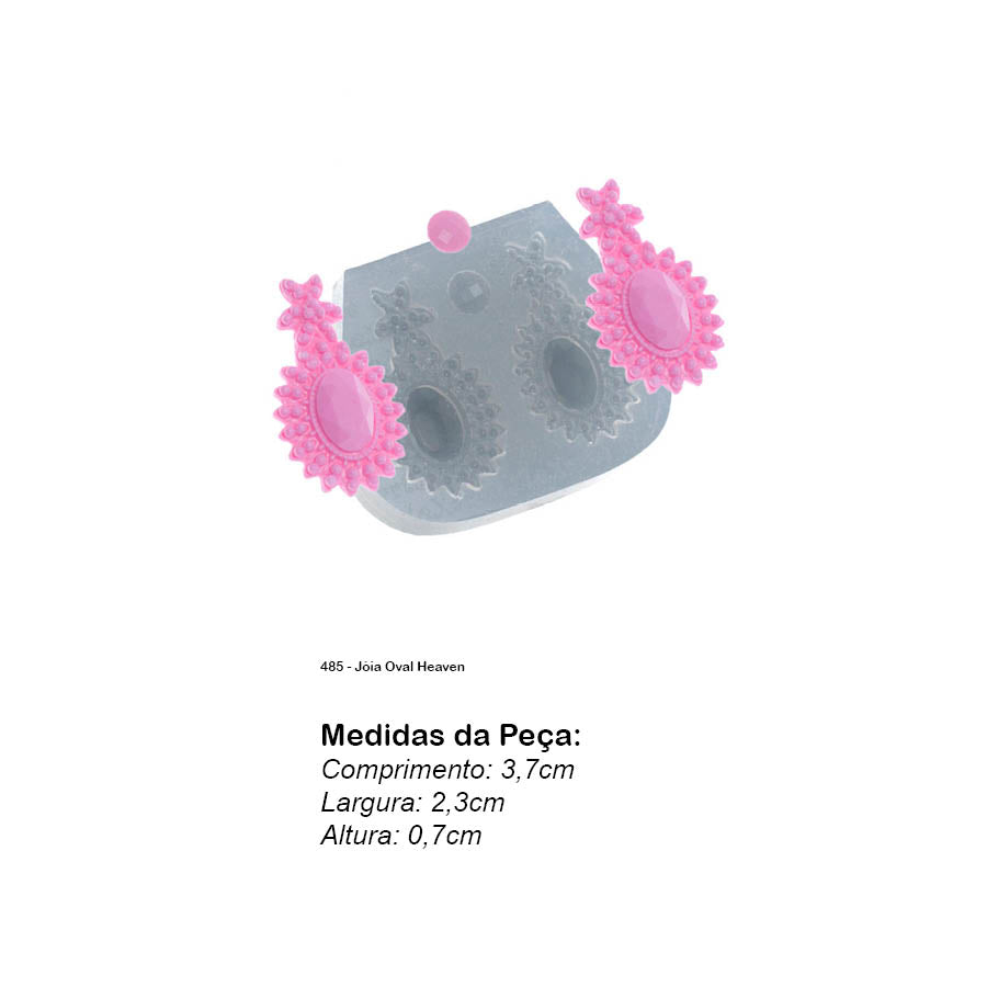 Molde de Silicone 485 - Jóia Oval Heaven