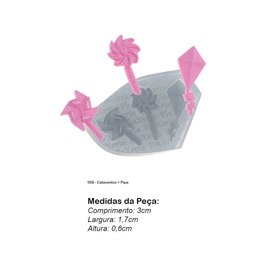 Molde de Silicone 058 - Cataventos + Pipa