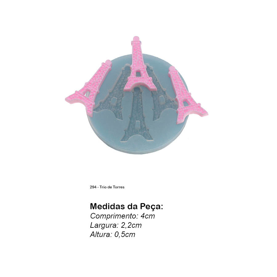 Molde de Silicone 294 - Trio de Torres