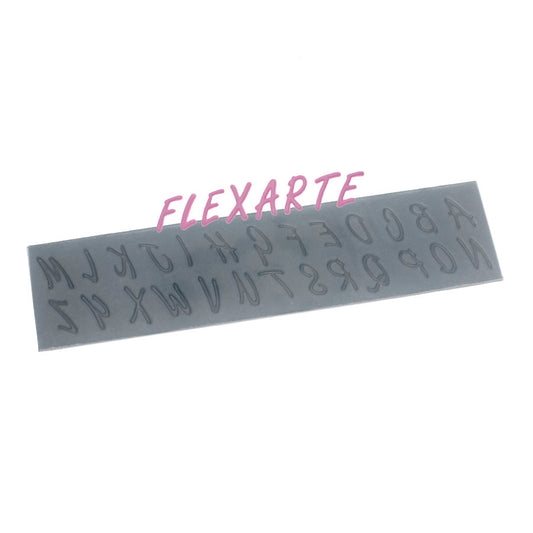 Molde de  Silicone 613 - Alfabeto handwriting Médio Maiúsculo