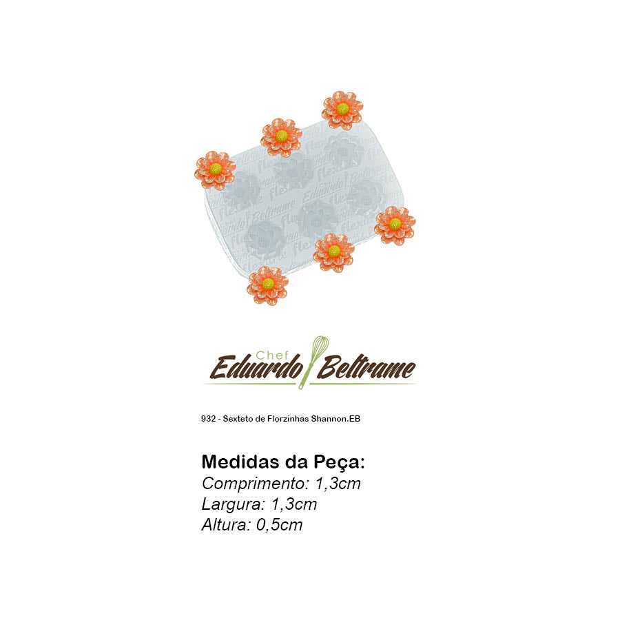 Molde de Silicone 932 - Sexteto de Florzinhas Shannon - EB