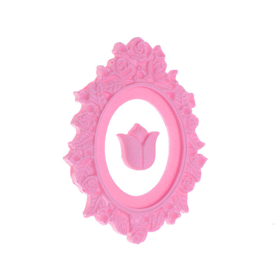 Molde de Silicone 301 - Moldura Oval + Tulipa