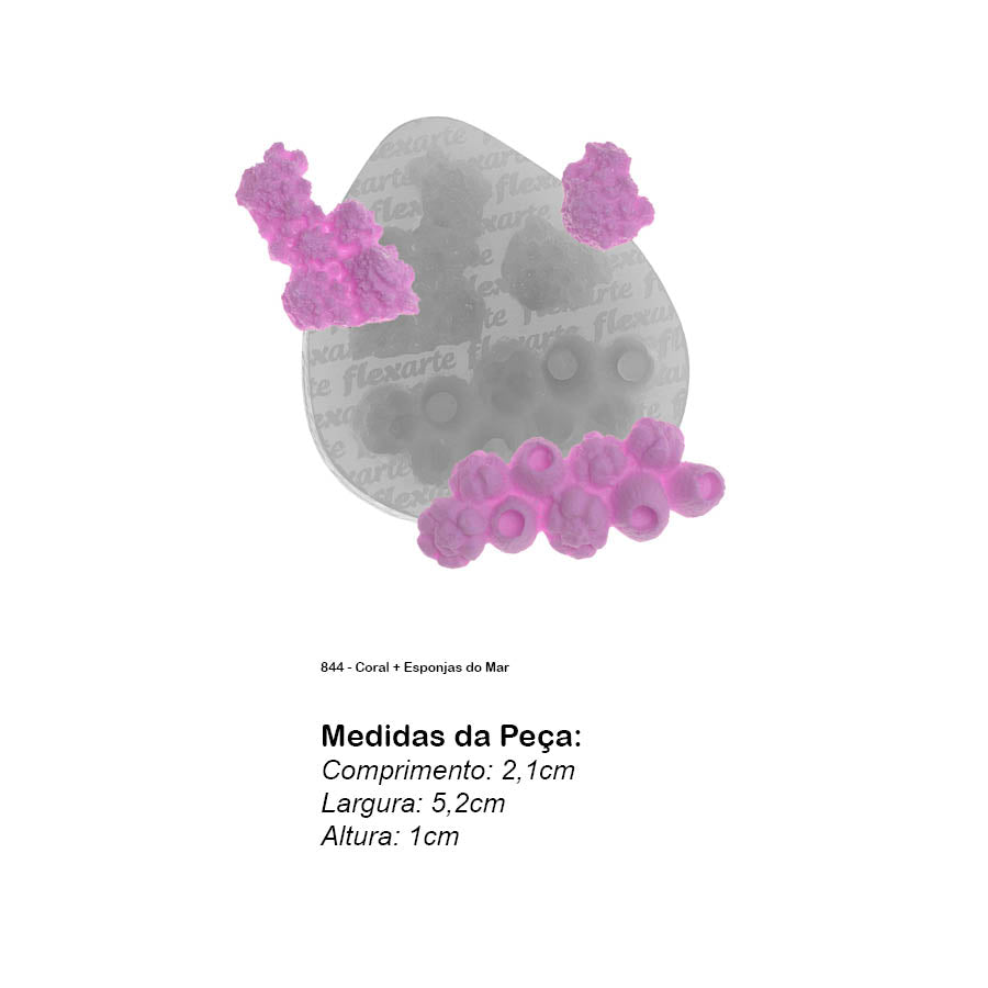 Molde de Silicone 844 - Coral + Esponjas do Mar