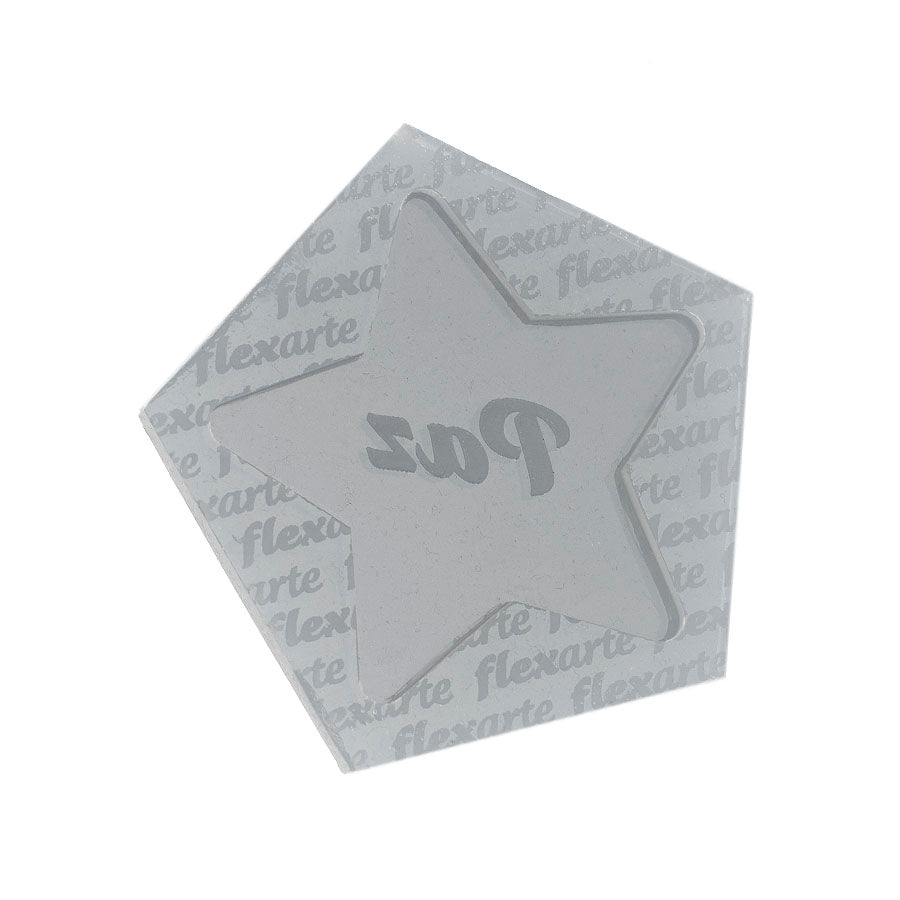 Molde de Silicone 596 - Tampa de Pirulito Chocalho Estrela PAZ 6 Cm