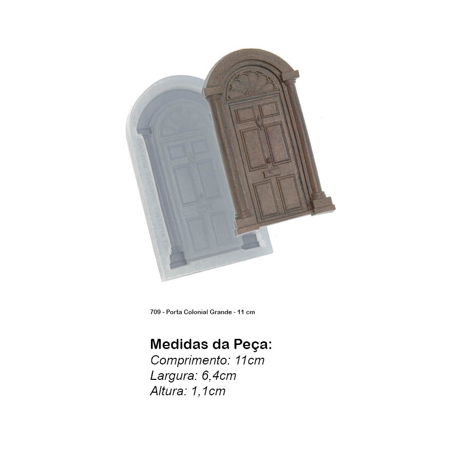 Molde de Silicone 709 - Porta Colonial Grande - 11 cm