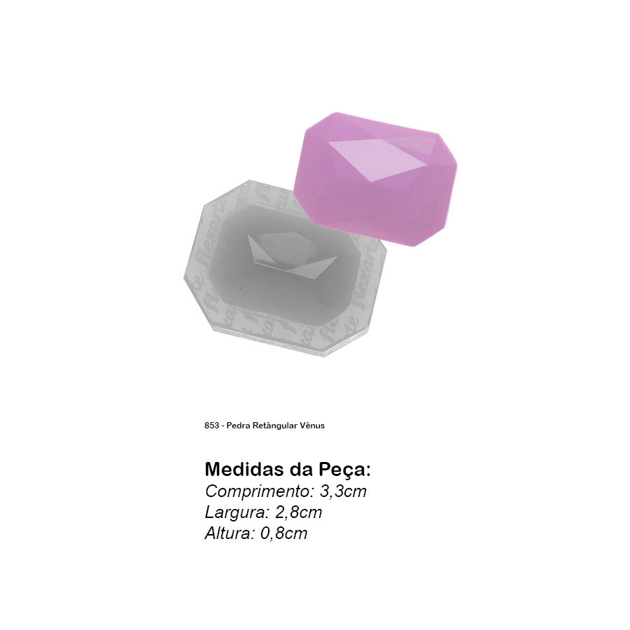 Molde de Silicone 853 - Pedra Retângular Vênus