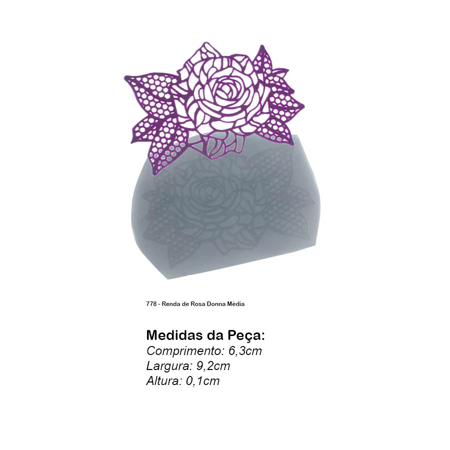 Molde de Silicone 778 - Renda de Rosa Donna Média