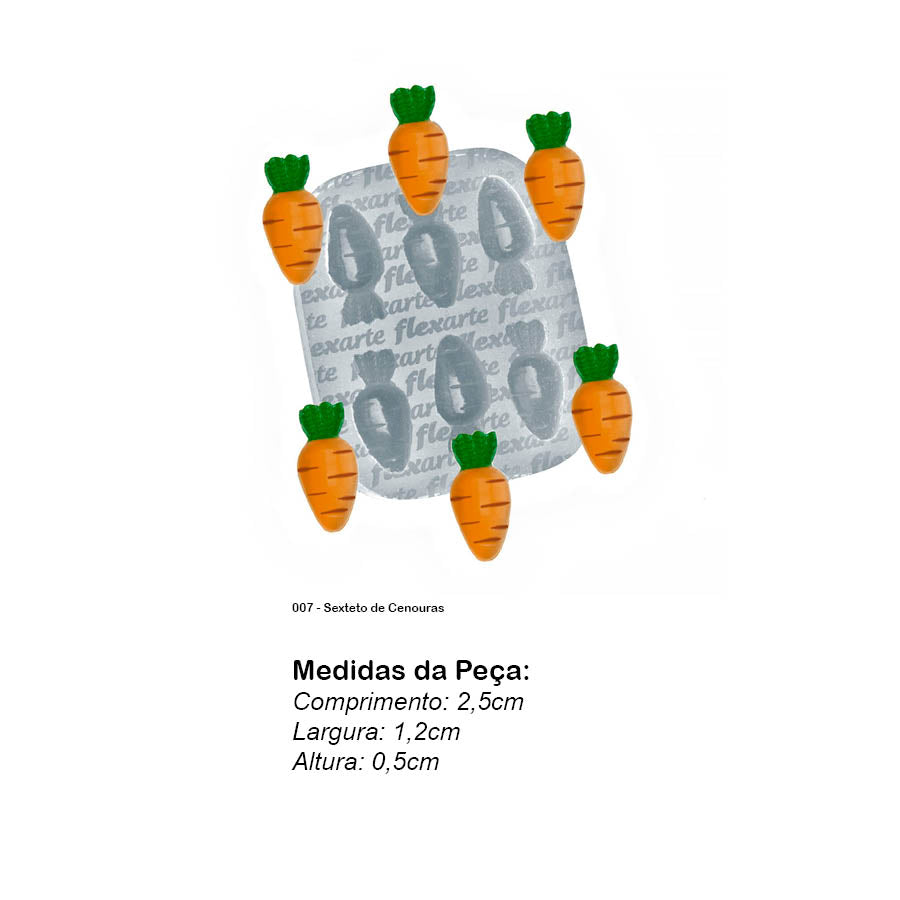 Molde de Silicone 007 - Sexteto de Cenouras