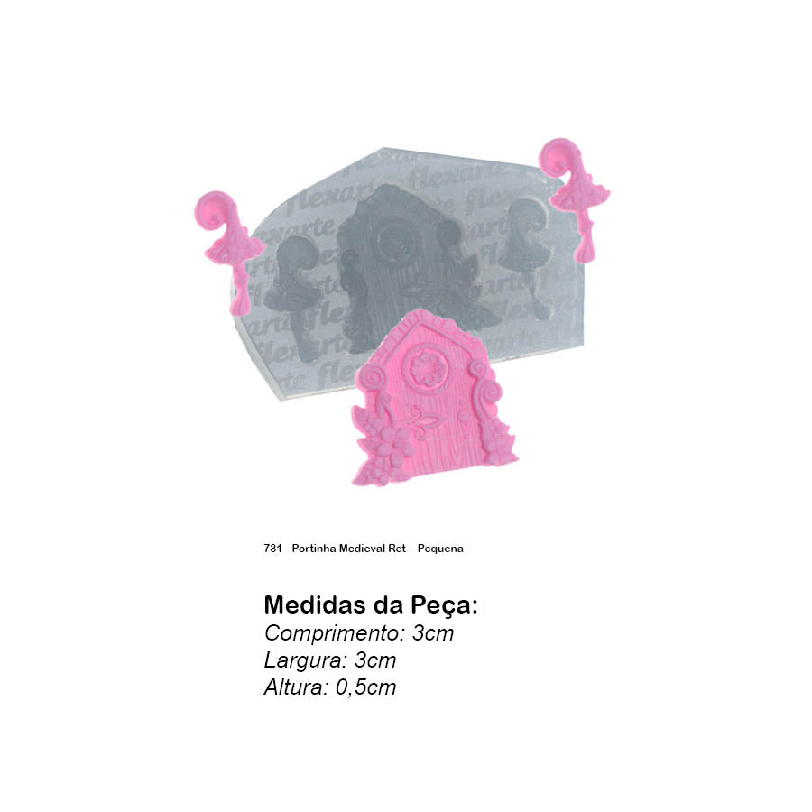 Molde de Silicone 731 - Portinha Medieval Ret - Pequena