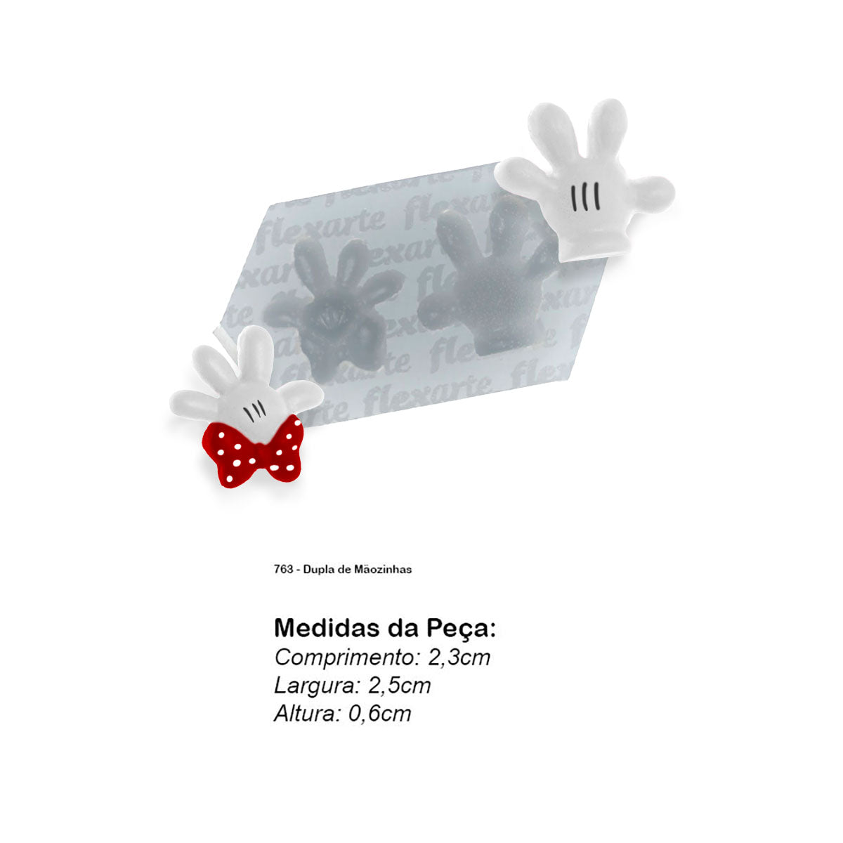 Molde de Silicone 763 - Dupla de Mãozinhas