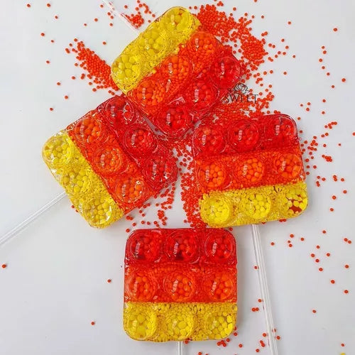 Kit C 2 Moldes Pirulitos Fidget 6cm Quadrado + Isomalt 150gr