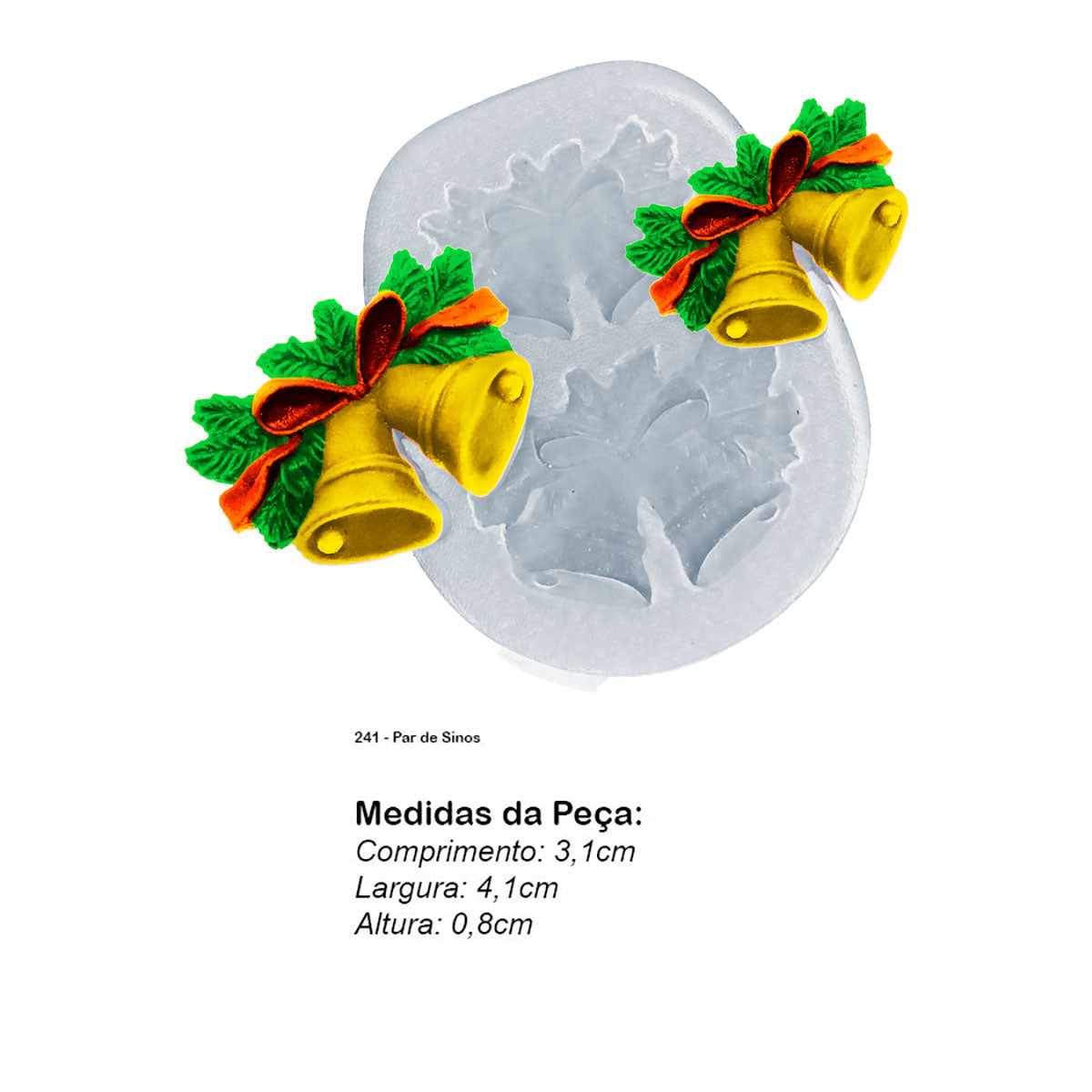 Molde de Silicone 241 - Par de Sinos