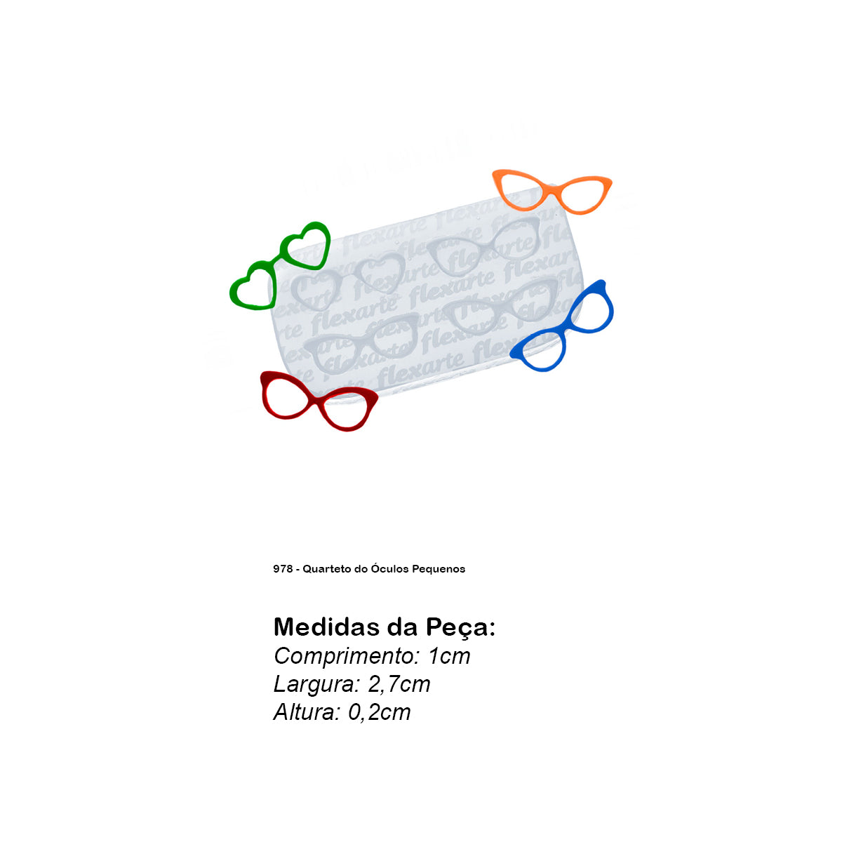 Molde de Silicone 978 - Quarteto do Óculos Pequenos