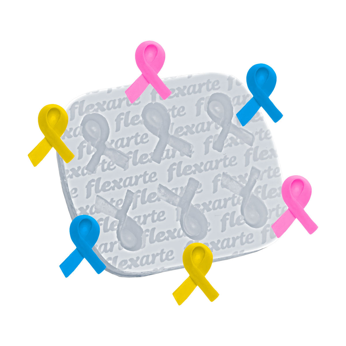 Molde de Silicone 980 - Sexteto de Outubro Rosa / Novembro Azul 1,5cm